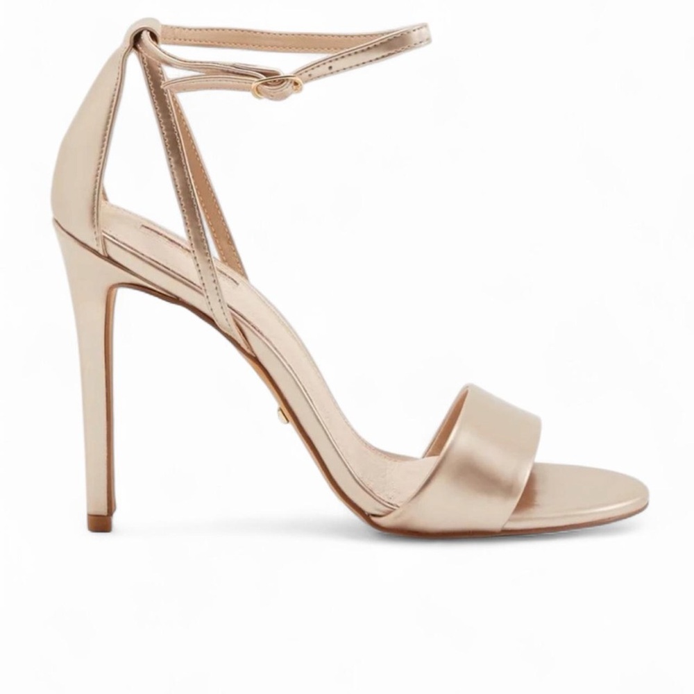 Topshop Rose Gold Ankle Strap Stiletto Heels